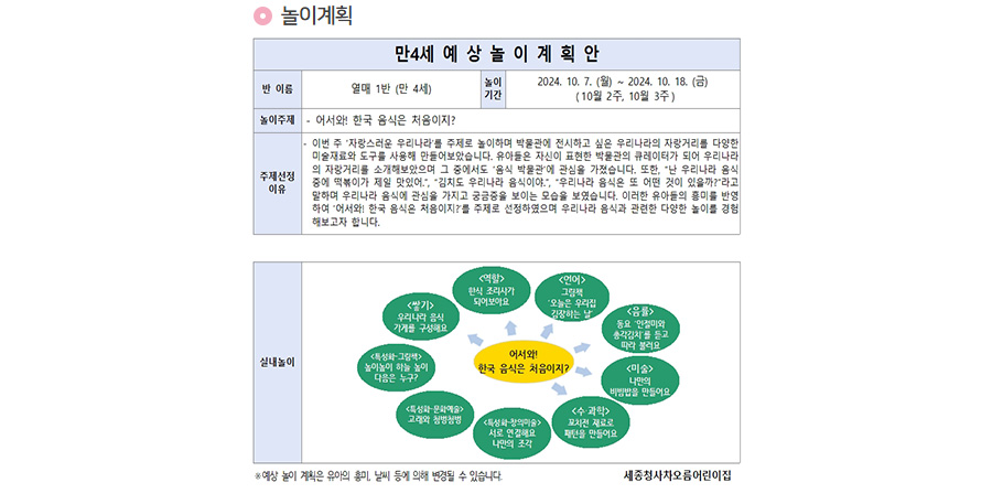 놀이계획 예시